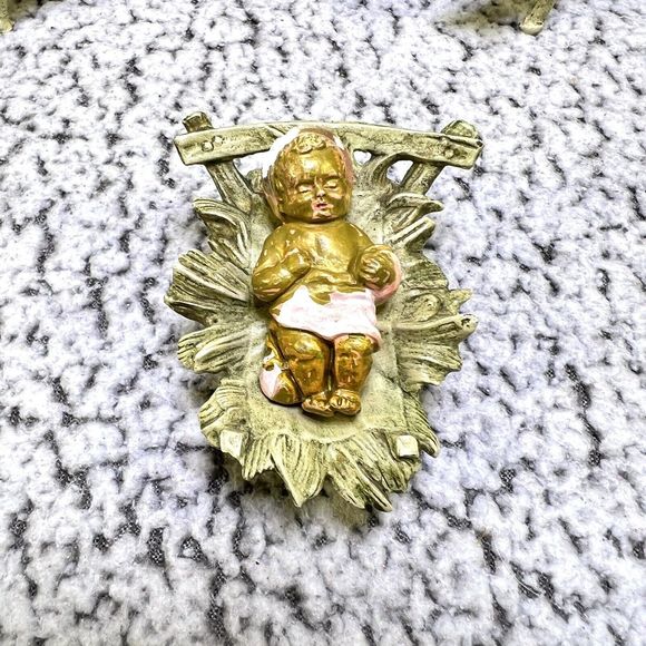 VTG Nativity Paper Mache 9 Figurine Set Baby Jesus Manger Mary Joseph Wise Men - Picture 14 of 16